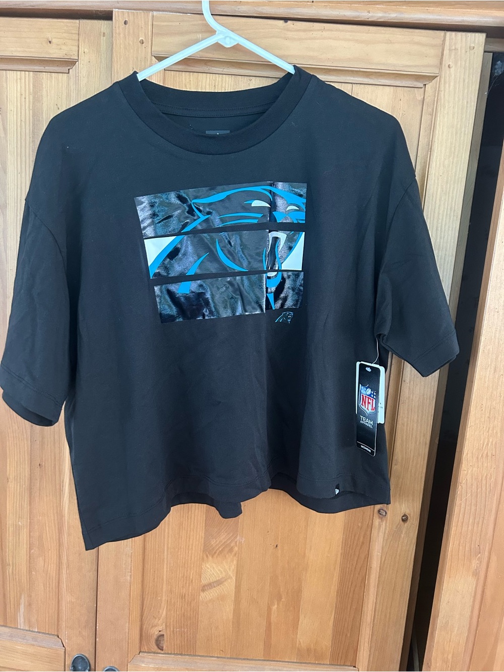 Black NFL Panthers Graphic crop top